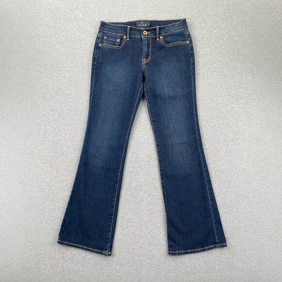 Lucky Brand Jeans Womens 4/27 Blue Sweet n Low Bootcut Dark Wash Lenoir Mid Rise - Picture 1 of 16
